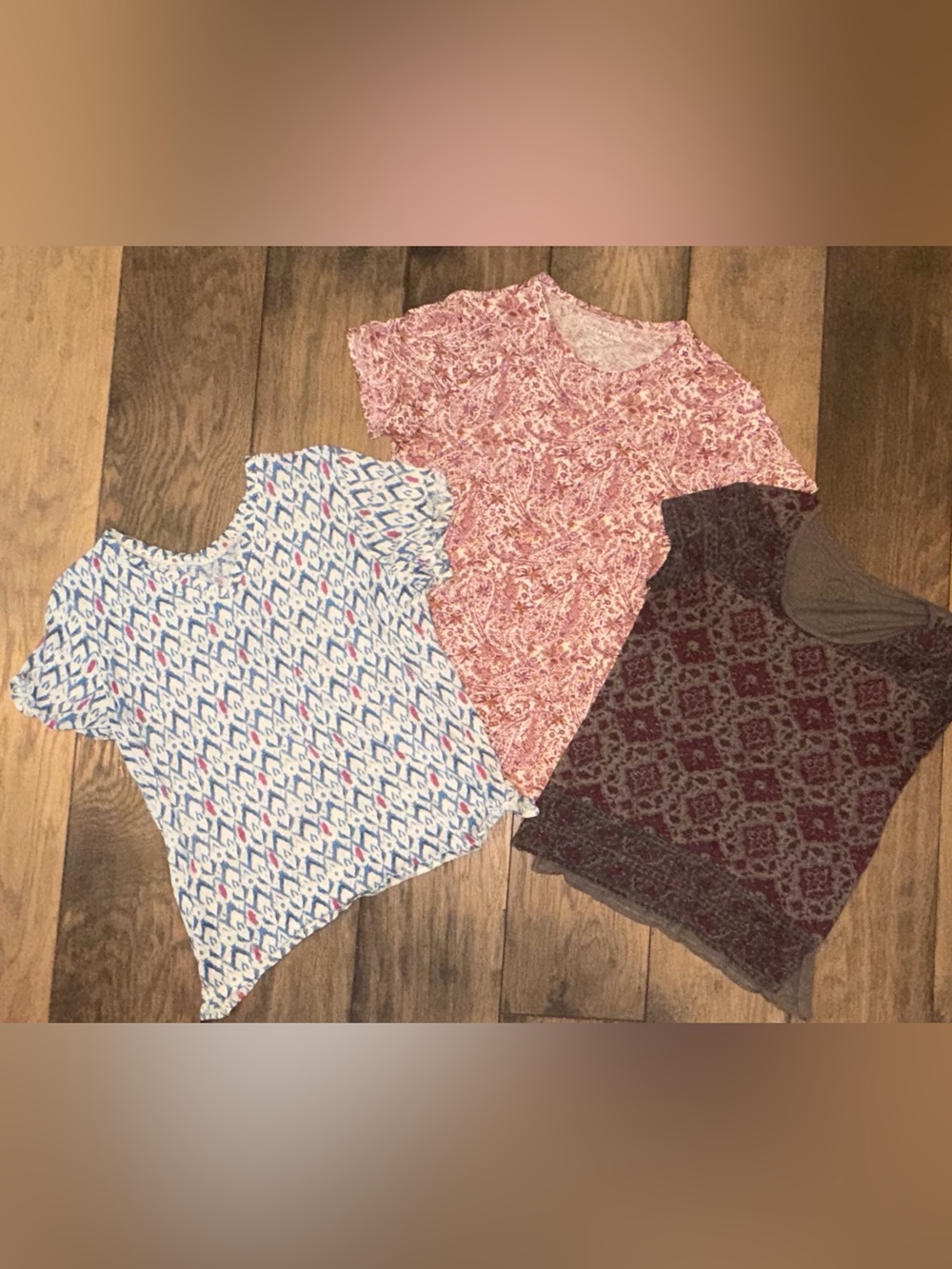 Lot of 3 Women's Lucky Brand Short Sleeve Tops Tee's sz Medium